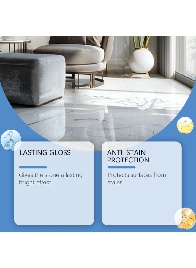 Jakehoe Stone Crystal Coating, Furniture Polish  Restoration Care Beeswax, Odorless Granite Brighten Crystal Plating Agent, Waterproof Marble Furniture Stain Remover, Stone Polish Protection 100ml - Image 5
