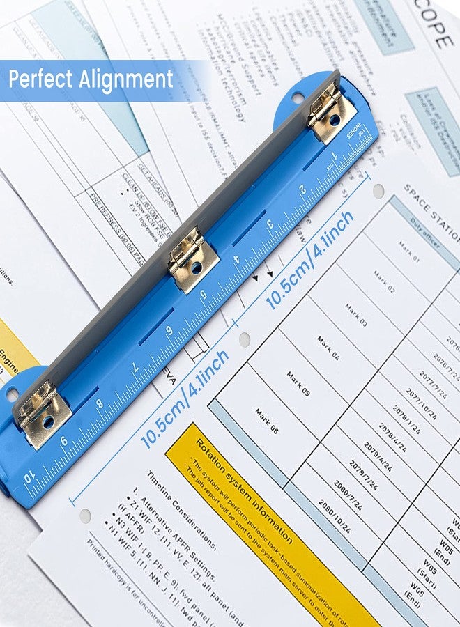 Eagle 3 Hole Punch, Portable Ring Binder 3 Hole Punch, Paper Puncher with Integrated Ruler, 5 Sheets Capacity, for Ring Binders, Office and School Supplies (Blue) - Image 4