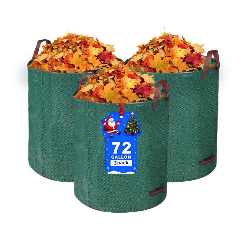 Srkmxzr 3 Pack Yard Waste Bags 72 Gallon Lawn and Leaf Bags Reusable Heavy Duty Garden Bags for Collecting Leaves Waste Container for Clean Up Outdoor Debris Leaves Grass Clippings - Image 2
