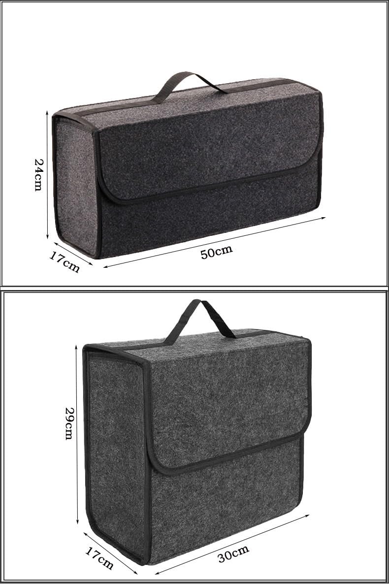 JVCV® COMBO PACK - Car Trunk Boot Organizer, Car Storage and Organizer Anti Slip Car Accessories Organizer for Car, Suv, Sedan, Truck, Minivan Anti Slip Bottom (LARGE + SMALL). - Image 3