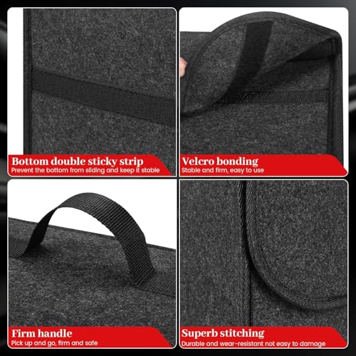 JVCV® COMBO PACK - Car Trunk Boot Organizer, Car Storage and Organizer Anti Slip Car Accessories Organizer for Car, Suv, Sedan, Truck, Minivan Anti Slip Bottom (LARGE + SMALL). - Image 2