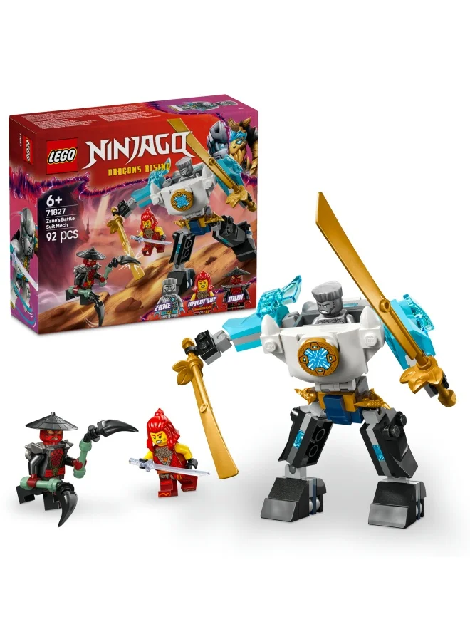 ليغو NINJAGO® Zane’s Battle Suit Mech Pretend Play Toy Set 71827 (92) Pieces