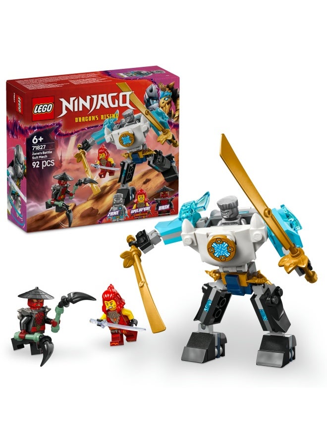 LEGO NINJAGO® Zane’s Battle Suit Mech Pretend Play Toy Set 71827 (92) Pieces  - Image 1