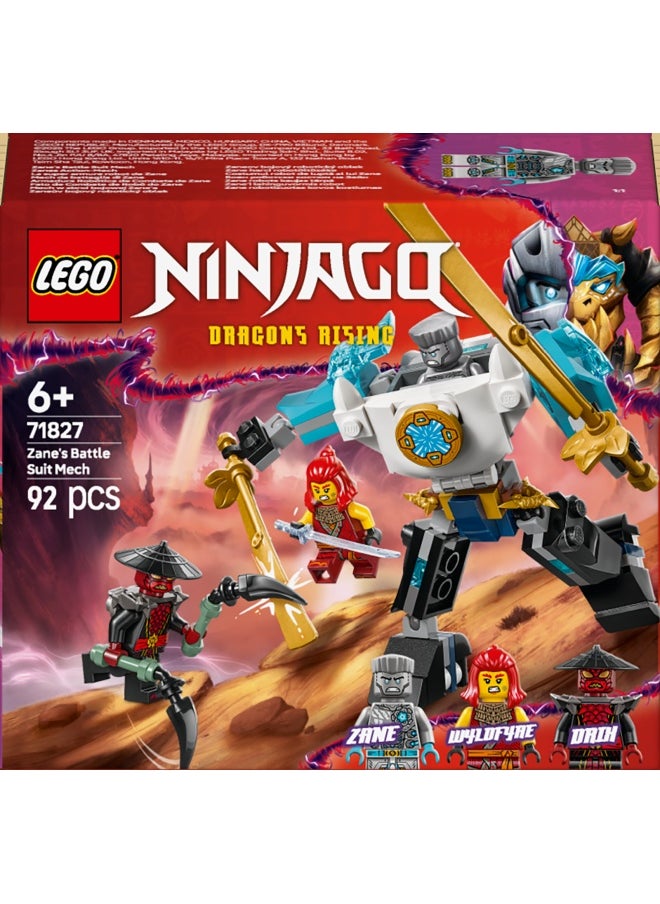 LEGO NINJAGO® Zane’s Battle Suit Mech Pretend Play Toy Set 71827 (92) Pieces  - Image 2