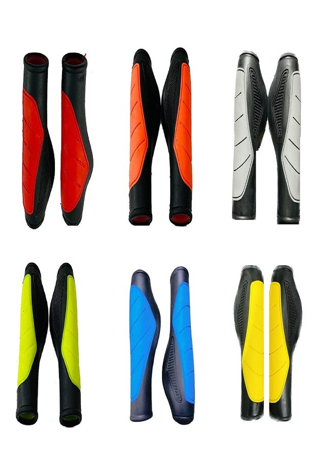 Wavva Cycle Handle Grip Set 12.5cm Unique Color Non Toxic Soft Rubber Anti-Slip MTB/City Bicycle Bike (Multicolor) - Image 1