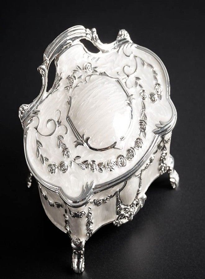AVESON Luxury Vintage Metal Alloy Jewelry Box Ring Trinket Case Christmas Birthday Gift, Small - Image 3