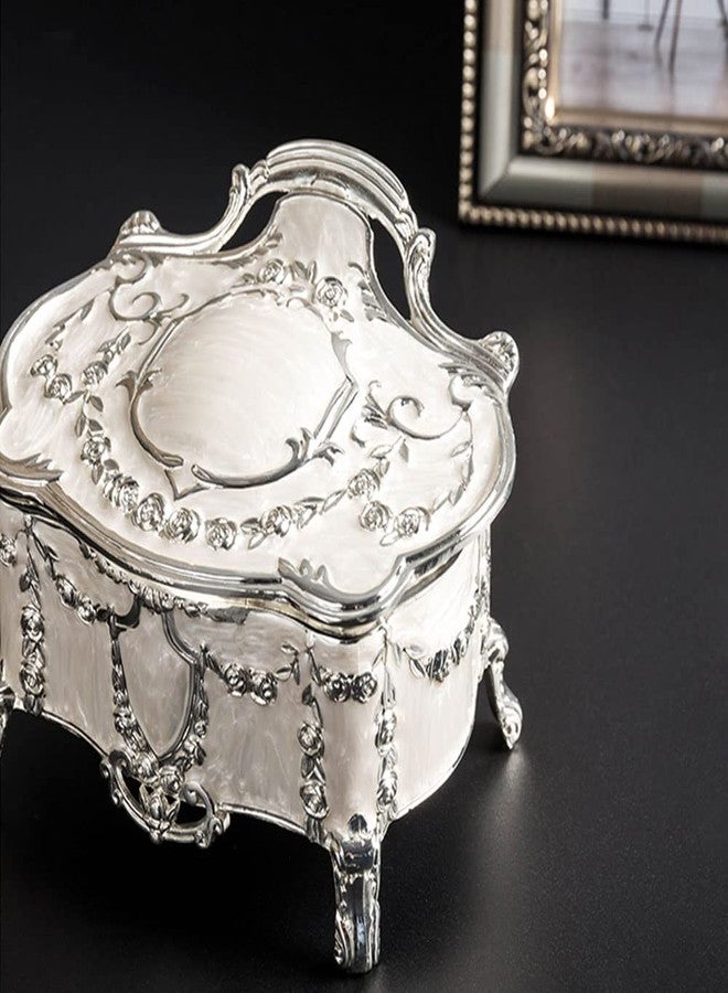 AVESON Luxury Vintage Metal Alloy Jewelry Box Ring Trinket Case Christmas Birthday Gift, Small - Image 5