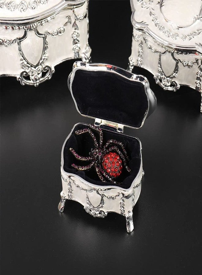 AVESON Luxury Vintage Metal Alloy Jewelry Box Ring Trinket Case Christmas Birthday Gift, Small - Image 4