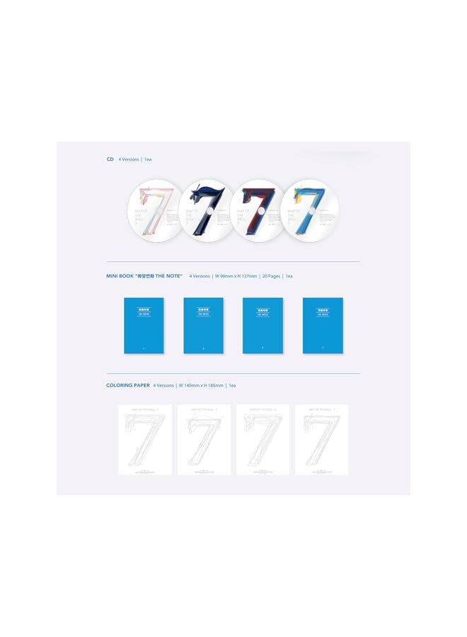 The Bros MAP OF SOUL : 7 [ 4 ver. ] Package + Photo Book + Lyric Book + CD + Mini Book + Photo Card + PostCard + Sticker + Coloring Paper + 1 Pocket Hand Mirror + 5 Extra Photos - Image 4