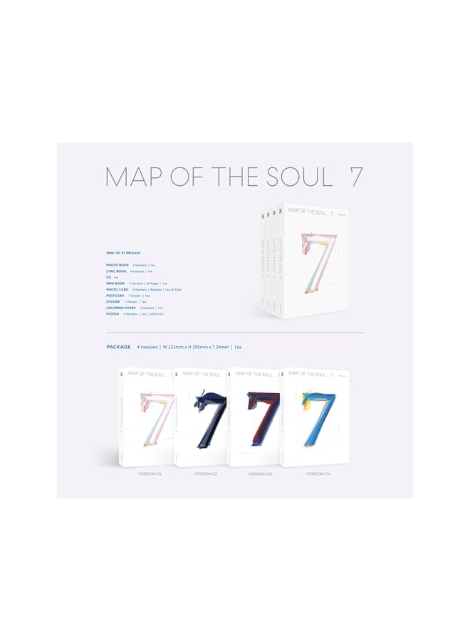 The Bros MAP OF SOUL : 7 [ 4 ver. ] Package + Photo Book + Lyric Book + CD + Mini Book + Photo Card + PostCard + Sticker + Coloring Paper + 1 Pocket Hand Mirror + 5 Extra Photos - Image 2