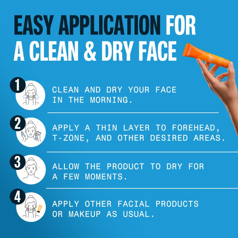 Carpe - Helps Keep Your Face  Forehead  and Scalp Dry - Sweat Absorbing Gelled Lotion - Plus Oily Face Control - With Silica Microspheres and Jojoba Esters - Image 2