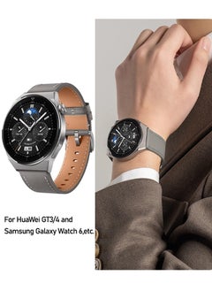 22mm Leather Band Strap For HuaWei Watch GT4/GT3/ GT3 Pro  and Samsung Galaxy Watch 6 46mm,Generic Watch Band Fashion and Business Representative, (grey) - pzsku/Z60AD8A0D13AD8C92B18AZ/45/_/1726061951/c740188b-490c-4836-87db-20b6ebd1d986