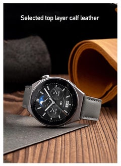 22mm Leather Band Strap For HuaWei Watch GT4/GT3/ GT3 Pro  and Samsung Galaxy Watch 6 46mm,Generic Watch Band Fashion and Business Representative, (grey) - pzsku/Z60AD8A0D13AD8C92B18AZ/45/_/1726061984/1fbb0814-bcf8-428f-a66d-d39d21c3df6c