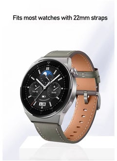 22mm Leather Band Strap For HuaWei Watch GT4/GT3/ GT3 Pro  and Samsung Galaxy Watch 6 46mm,Generic Watch Band Fashion and Business Representative, (grey) - pzsku/Z60AD8A0D13AD8C92B18AZ/45/_/1726062015/902735ca-0ca0-43ec-b1eb-7e771af45304