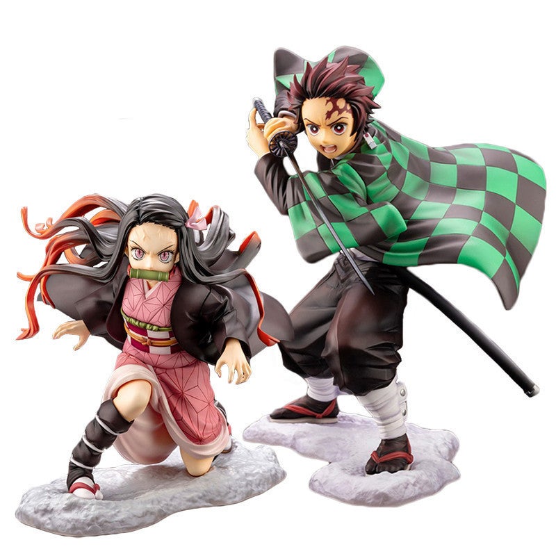 Demon Slayer: Kimetsu no Yaiba Tanjiro Kamado & Nezuko Kamado 1/8 Scale Model Figure with Interchangeable Faces - Image 1