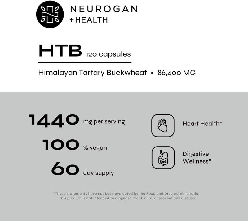 Neurogan Himalayan Tartary Buckwheat HTB Capsules  Pure Potent 1440 MG 60 Day Supply  Supports Digestive Wellness  GlutenFree 86400 MG Total HTB  Lab Tested Made in USA - Image 3