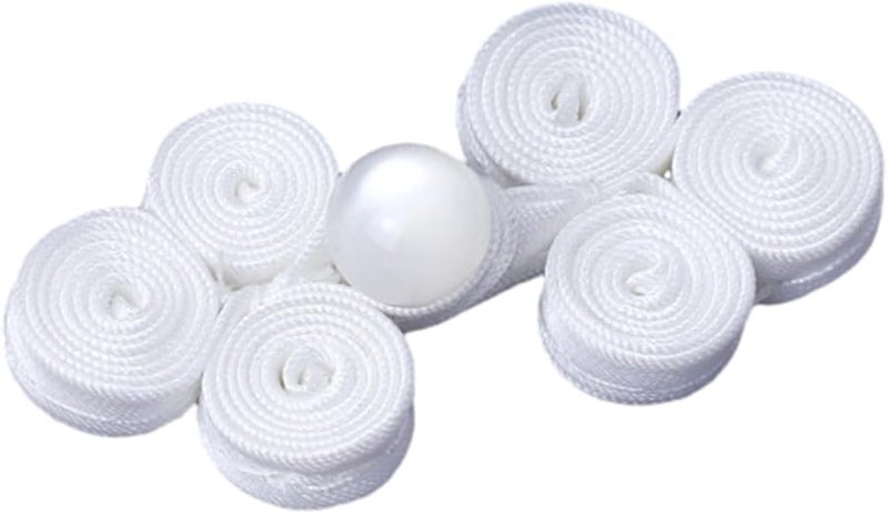 Traditional Chinese Cheongsam Knot Buttons Hand Sewing Fasteners Clothing Decor Accessory White 10 Pairs - Image 2
