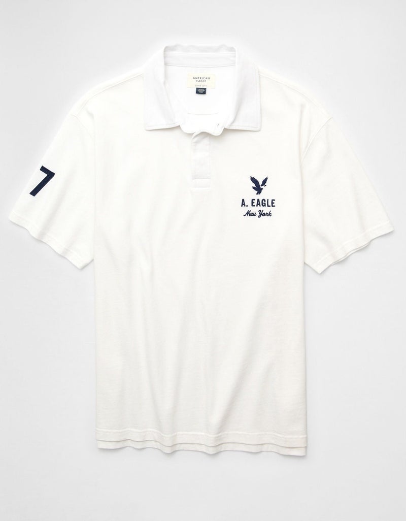 American Eagle AE Standard Fit Graphic Polo Shirt - Image 3