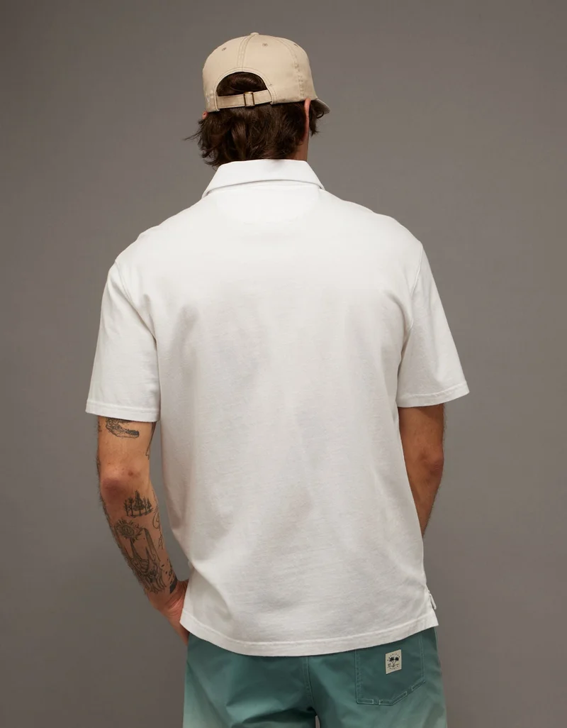 American Eagle AE Standard Fit Graphic Polo Shirt
