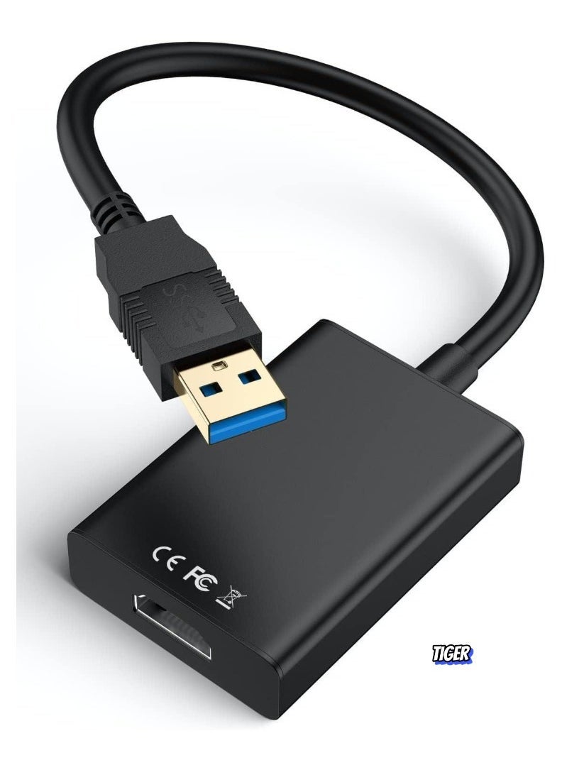 TIGER - USB to HDMI Adapter – HD 1080P Video Graphics Cable for Multiple Monitors, USB 3.0/2.0 to HDMI Audio Video Adapter for PC, Laptop, Projector, Monitor, HDTV – Windows Compatible, Easy Setup - Image 1