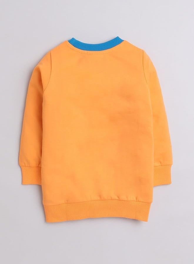 BUMZEE Orange Boys Full Sleeves Cotton Sweatshirt Age - 3-6 Months (Peb9681B-org) - Image 2