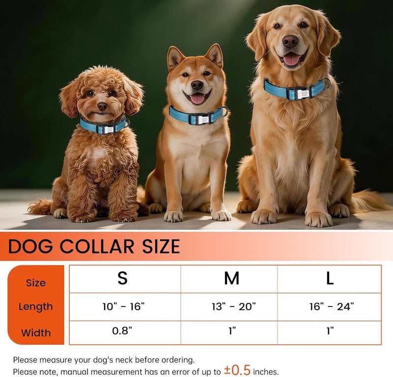 ILFINDYOU Reflective Dog Collar with QR Code Tag, Personalized Dog Collar, Safety Night Visibility, Anti-Loss Function (Blue-03, Small) - Image 5