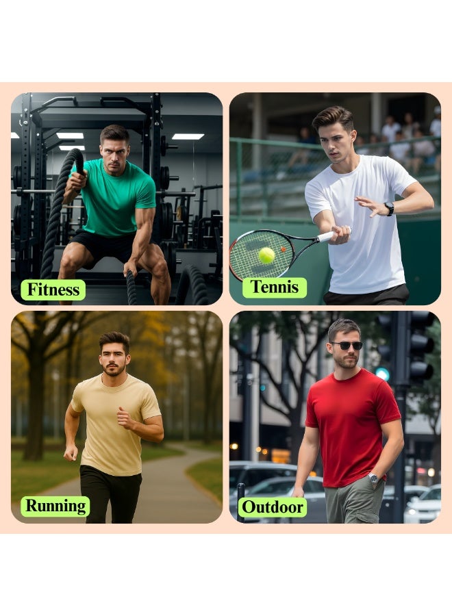 PRINTSHOP4ME Pack of 5 Adult T-Shirts for Men's - Round Neck Short Sleeve Tshirt - 5-Pack Crew Neck Tshirt - Image 2