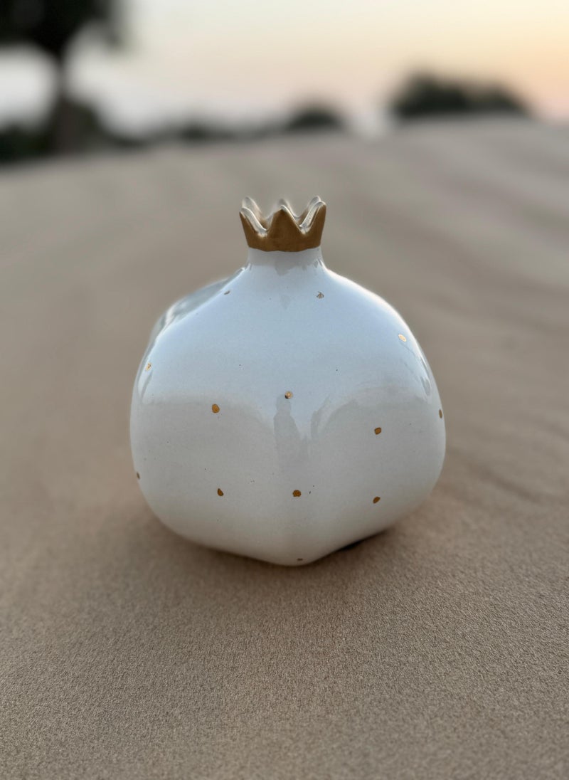 تحفة لوكس مزهرية سيراميك الرمان – عاجي