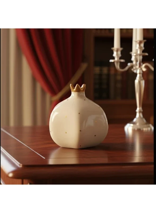 Tohfa Luxe Pomegranate Ceramic Vase – Ivory