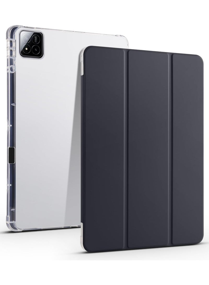 VKL Compatible with Xiaomi Pad 7/Pad 7 Pro 11.2 Inch 2024,Acrylic Transparent and Anti-yellowing Tablet Case,with Pen Slot,Auto Sleep/Wake,Multi-angle Bracket (Black) - Image 1