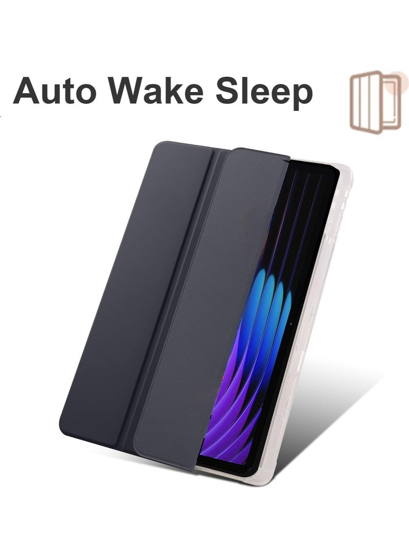 VKL Compatible with Xiaomi Pad 7/Pad 7 Pro 11.2 Inch 2024,Acrylic Transparent and Anti-yellowing Tablet Case,with Pen Slot,Auto Sleep/Wake,Multi-angle Bracket (Black) - Image 2