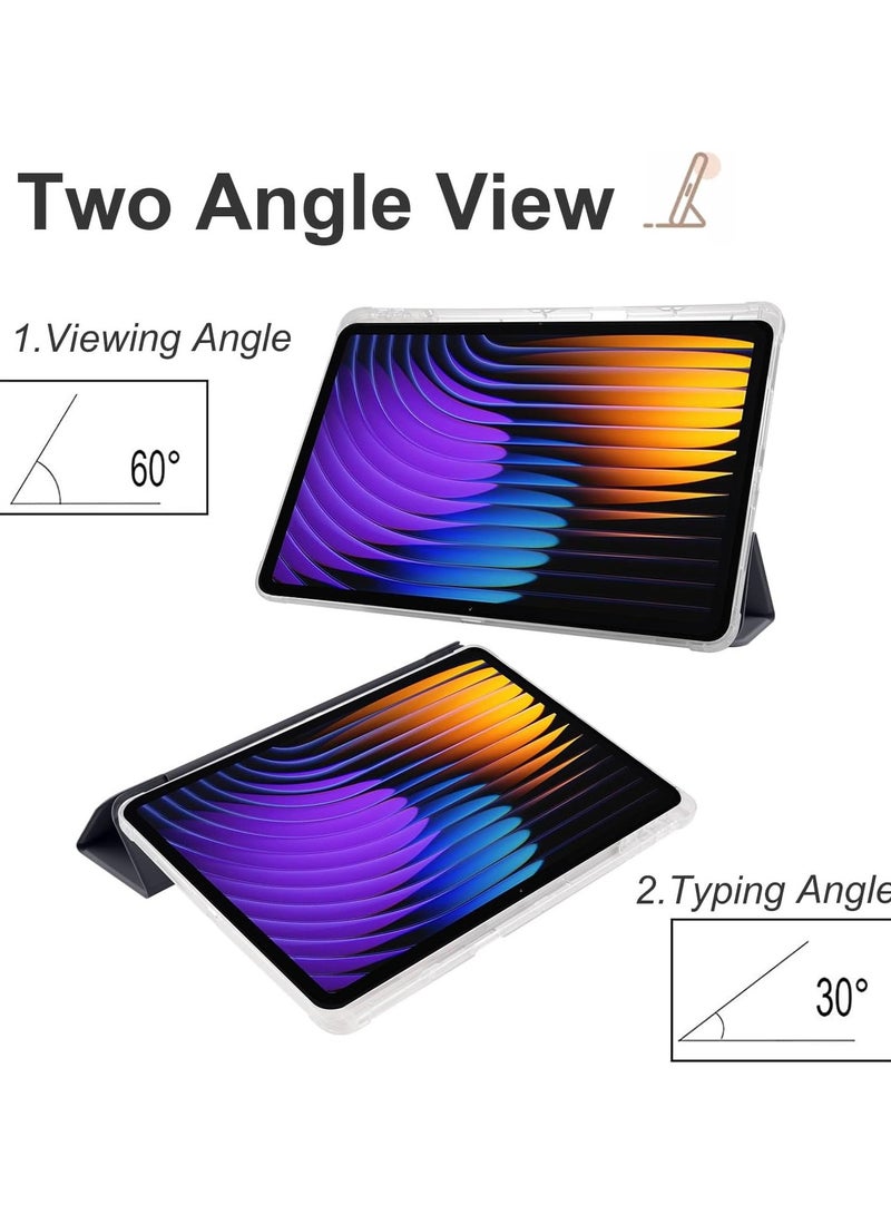 VKL Compatible with Xiaomi Pad 7/Pad 7 Pro 11.2 Inch 2024,Acrylic Transparent and Anti-yellowing Tablet Case,with Pen Slot,Auto Sleep/Wake,Multi-angle Bracket (Black) - Image 3