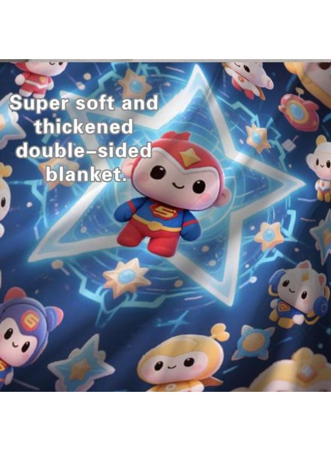 عام بطانية رقيقة من الفانيلا الكرتونية للأطفال والرضع (دافئة ومريحة، ومناسبة للنوم والألعاب) 70 سم * 100 سم - Image 5