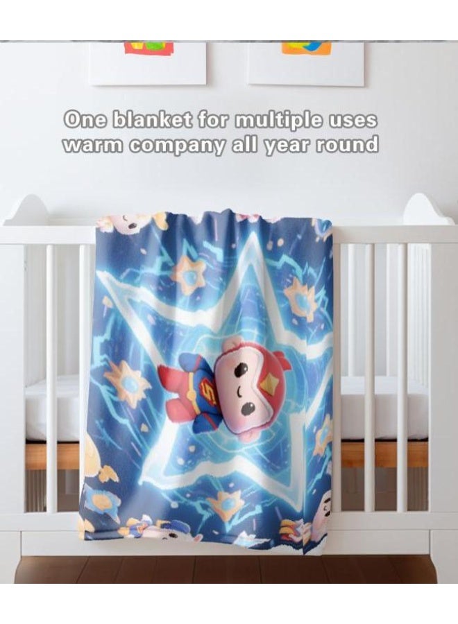 عام بطانية رقيقة من الفانيلا الكرتونية للأطفال والرضع (دافئة ومريحة، ومناسبة للنوم والألعاب) 70 سم * 100 سم - Image 3