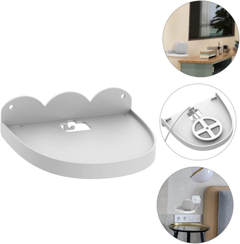 Tehaux White Wall Mount Speaker Shelf Multi Functional Audio Rack Stand - Image 5