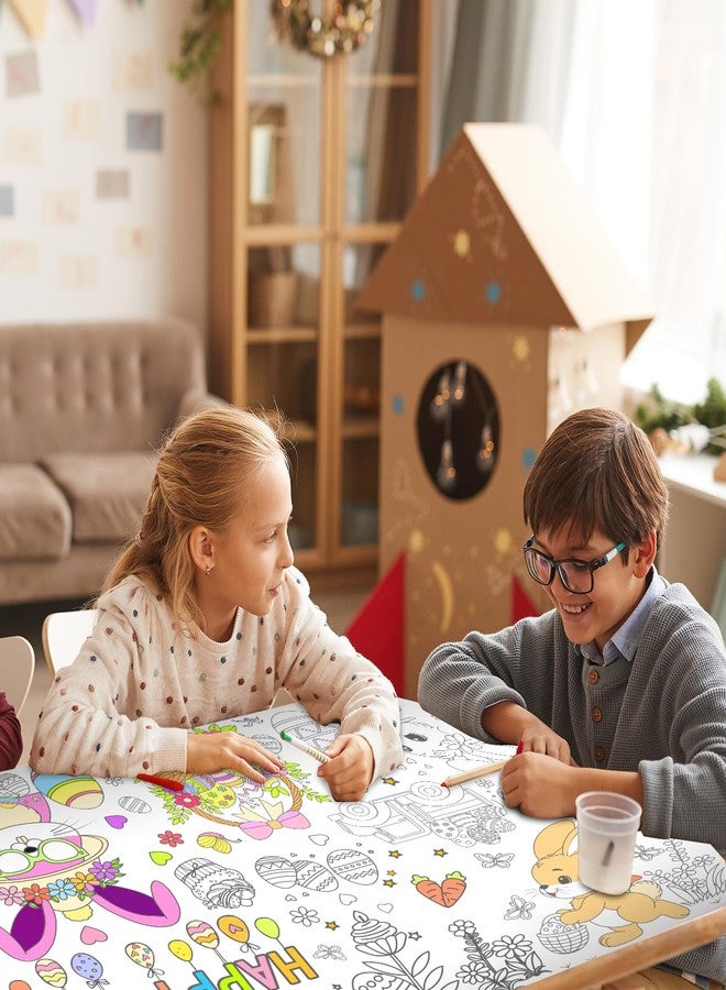 SPERINGEEN Easter Crafts for Kids, Coloring Tablecloth for Party Decorations - Giant Easter Coloring Games Activities Gifts Poster Banner Party Favors for Family, Classroom - Image 4
