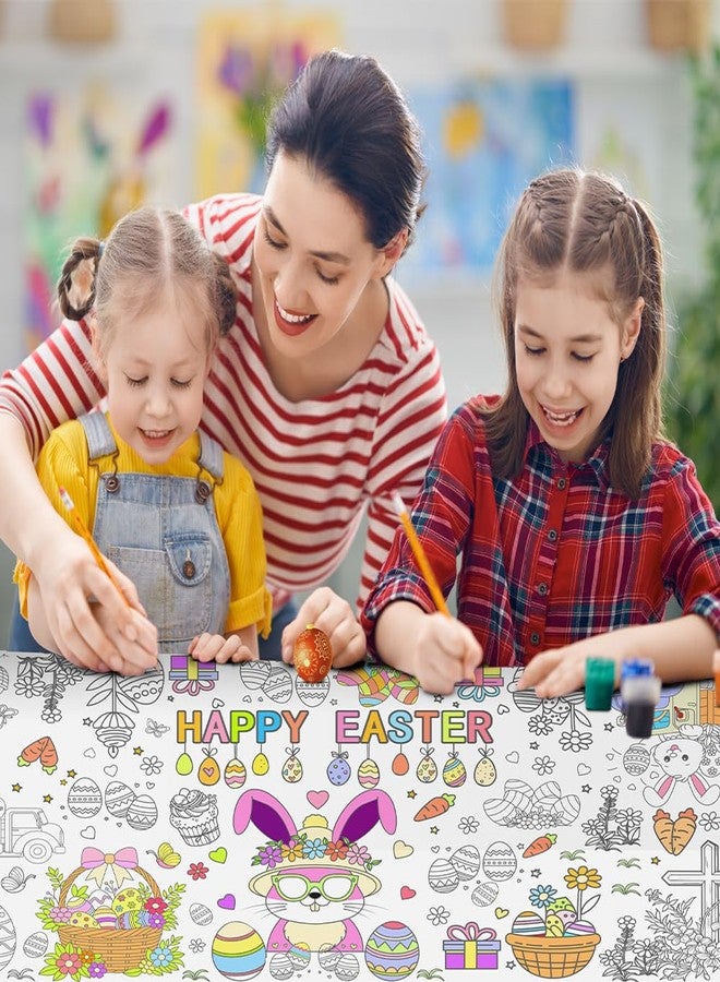 SPERINGEEN Easter Crafts for Kids, Coloring Tablecloth for Party Decorations - Giant Easter Coloring Games Activities Gifts Poster Banner Party Favors for Family, Classroom - Image 3