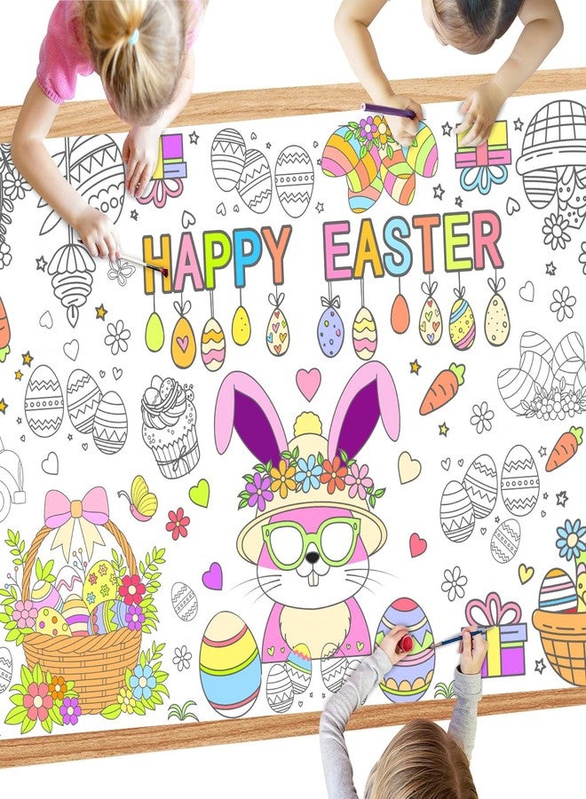 SPERINGEEN Easter Crafts for Kids, Coloring Tablecloth for Party Decorations - Giant Easter Coloring Games Activities Gifts Poster Banner Party Favors for Family, Classroom - Image 1