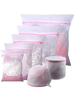 Laundry Bags Zippered Mesh Washing Bags Bra Washing Machine Bag Large Mesh Laundry Bags With Zips Lingerie Wash Net Bags Washer Protector Reusable For Hosiery Underwear Baby Clothes 7Pcs
