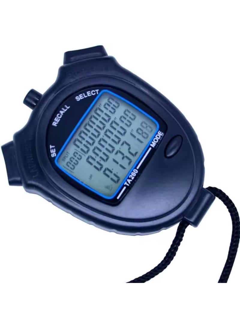 Generic Competition Stopwatch Anti-slip Multifunction Calendar Comfortable Durable Electronic Sports Referee Fitness Swimming Timer Memory (100 Laps)  - Image 3