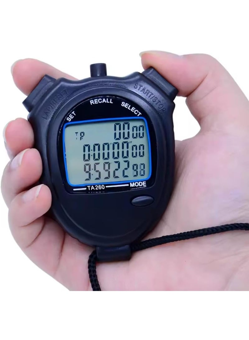 Generic Competition Stopwatch Anti-slip Multifunction Calendar Comfortable Durable Electronic Sports Referee Fitness Swimming Timer Memory (100 Laps)  - Image 4