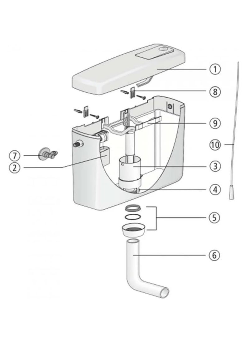The elegant white German Arabic siphon comes with all the required parts of the pipe and the equipment, and is characterized by superior quality and amazing water saving efficiency, making it one of the best hanging siphons.