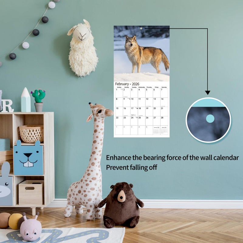 windrio 2026 Wall Calendar,Calendar 2026, November 2025 - December 2026, Wall Calendar Wolves, 12" x 24" Opened,Full Page Months Thick & Sturdy Paper for Organizing & Planning - Image 4