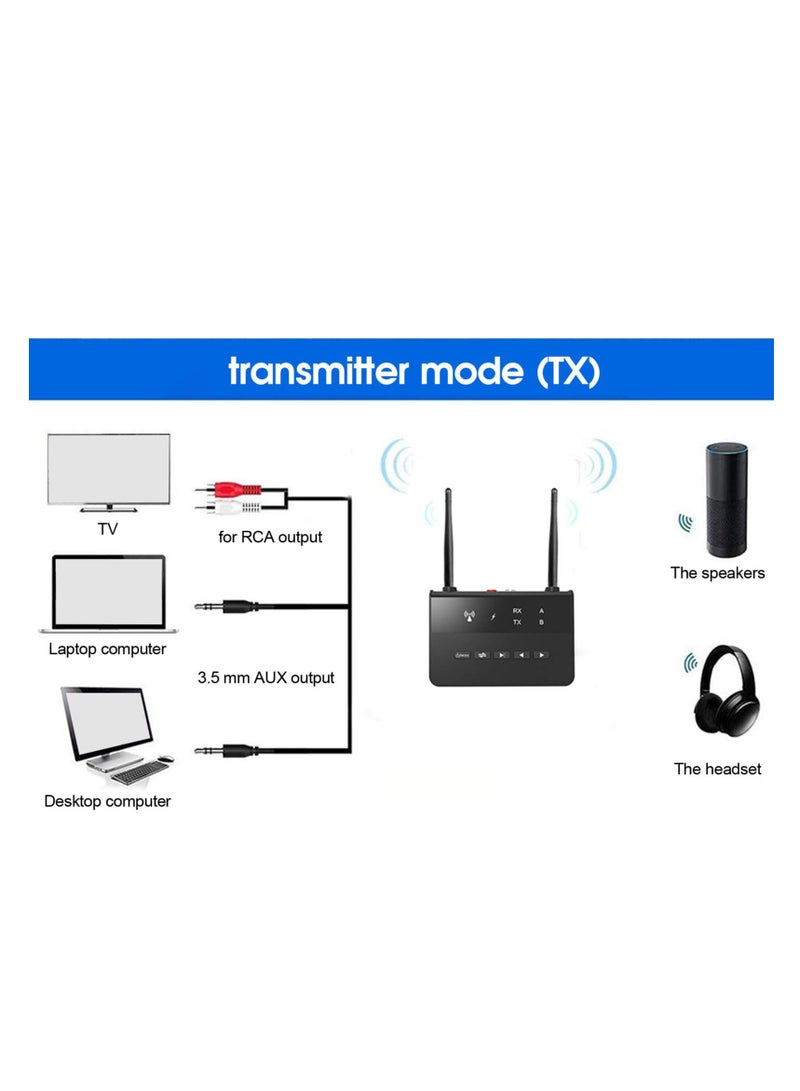Bluetooth Receiver, Bluetooth Transmitter Receiver, CSR 2 In 1 Wireless Bluetooth 5.0 Transmitter, Low Latency Audio Adapter, with Long Battery Life - Image 5
