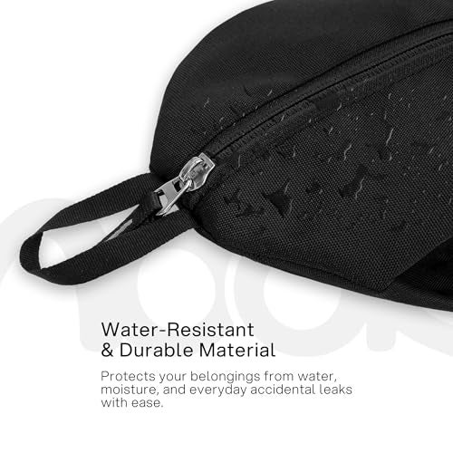ihook Pack of 2 Travel Toiletry Pouch/Bag with Hanging Hook for Men & Women–Compact Waterproof Organizer for Toiletries,Shaving Kit,Cosmetics,Travel Accessories,Essentials & Personal Care Items(Black) - Image 5