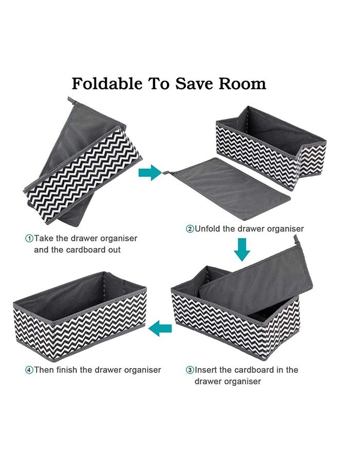 Loquat 6 Piece Portable Foldable Closet Organizer Underwear Basket Cubes Containers for for Bedroom, Closet and Blankets Organization - Image 4
