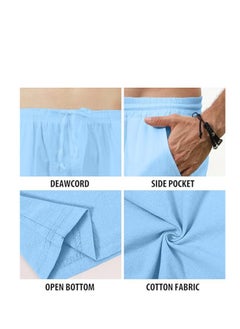 OUYoo Men's Cotton Linen Loose Lightweight Elastic Waist Trouser Yoga Beach Pant Casual Athletic Pants with Pockets  - Image 4