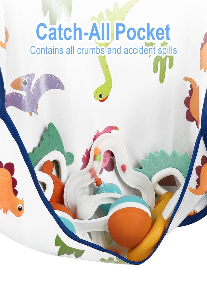 accmor أكمور 3 قطع من مريلة الأطفال، مريلة مائية للأطفال الصغار، مريلة بأكمام قصيرة، مريلة طعام للأطفال الرضع لتغذية الأولاد والبنات - Image 4