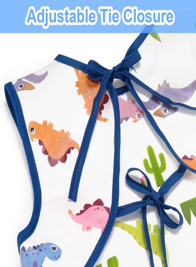 accmor أكمور 3 قطع من مريلة الأطفال، مريلة مائية للأطفال الصغار، مريلة بأكمام قصيرة، مريلة طعام للأطفال الرضع لتغذية الأولاد والبنات - Image 2