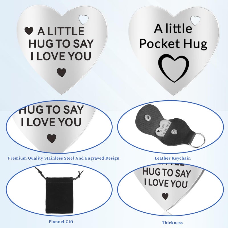 Chambom Pocket Hug Token - Gifts for Boyfriend Valentines Day Gifts Long Distance Relationship Keepsake Double Sided Romantic I Love You Sign Birthday, Christmas, Wedding Gift for Girlfriend, Wife, Fiancee - Image 3
